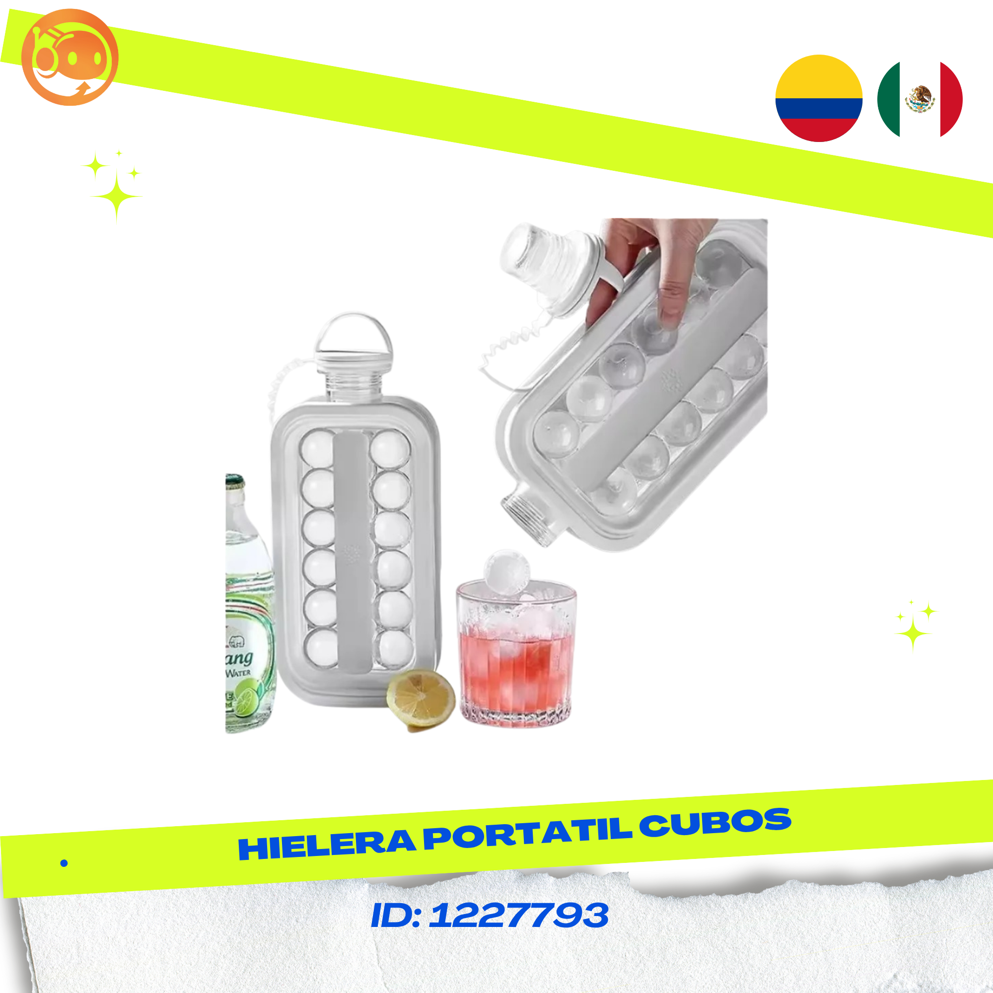 Hielera Portátil Cubos Hielo